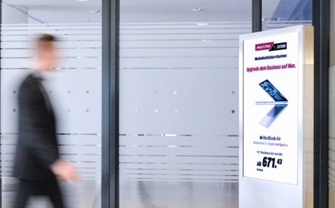 MediaMarkt Saturn Business campaign on ECN screen · Exupéry Frankfurt