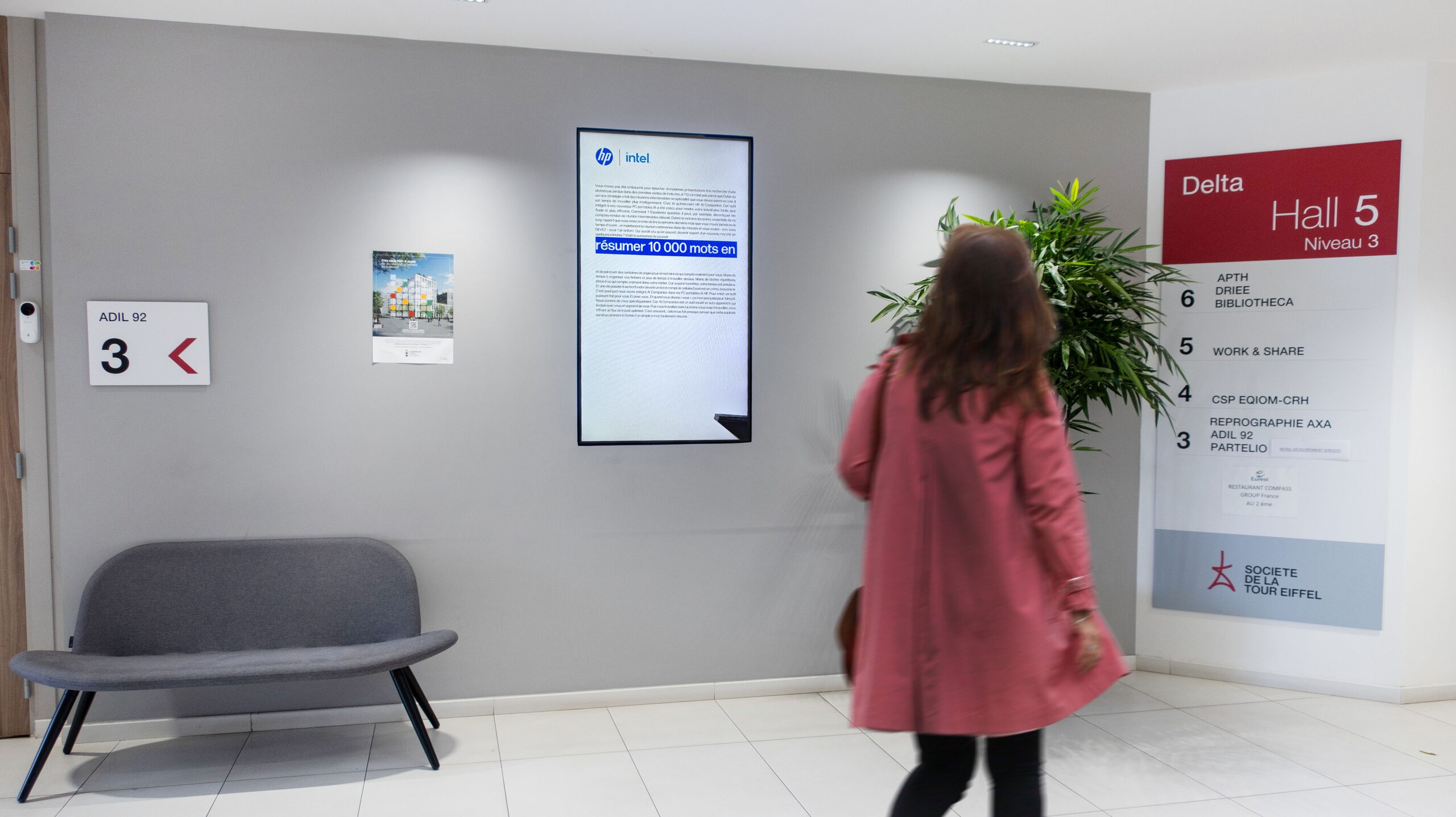 HP · Intel · campagne pDOOH ECN au Delta, La Défense